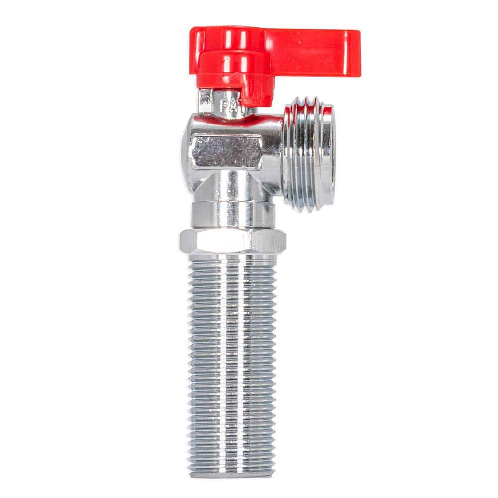 EASTMAN 1/2 in. IPS x 3/4 in. Brass MIP x MHT Hose 1/4 Turn Washing Machine Valve (Red Handle) (3)