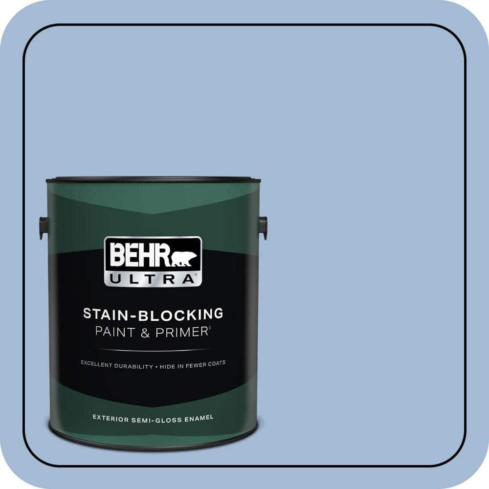 BEHR ULTRA 1 gal. #M530-3 Perennial Blue Semi-Gloss Enamel Exterior Paint & Primer