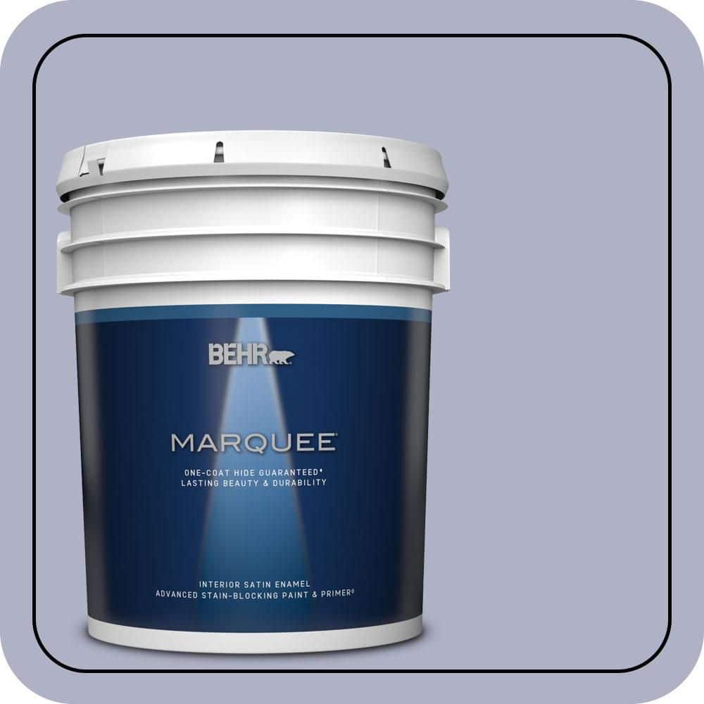 BEHR MARQUEE 5 gal. #S560-3 Noble Purple One-Coat Hide Satin Enamel Interior Paint & Primer