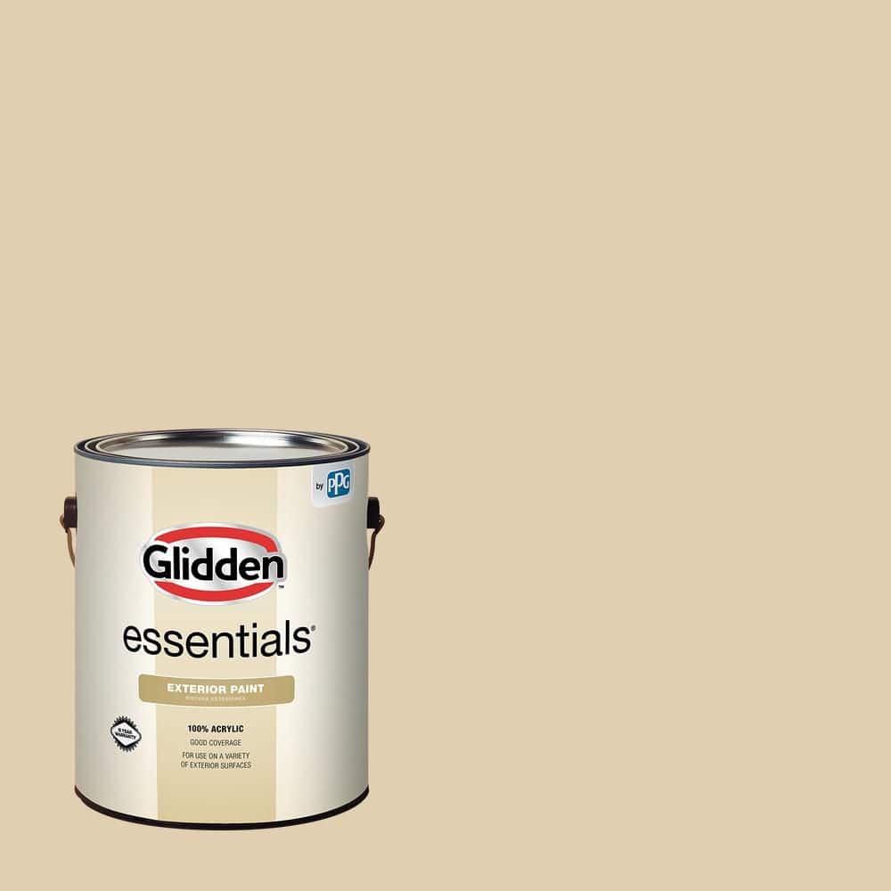 Glidden Essentials 1 gal. PPG1086-3 Almond Cream Satin Exterior Paint