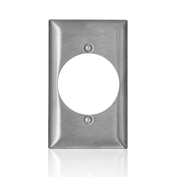 Leviton C-Series 2.15 in. Magnetic Stainless Steel 1-Gang Opening Single Outlet Wall Plate, Standard Size SL723 (2)