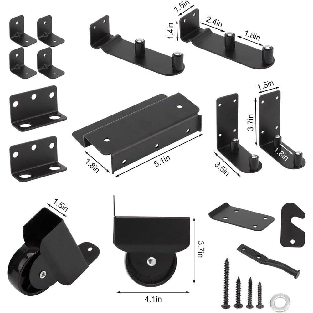 Afoxsos Heavy Duty Sliding Gate Kit Accessory Adjustable Gate Corner Brace Bracket for Wooden Fence Porch Secure Mounting (2)
