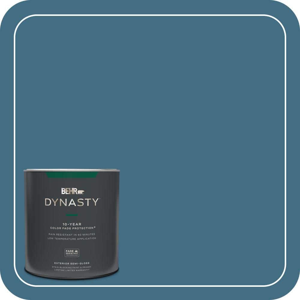 BEHR DYNASTY 1 qt. #PMD-24 Lake Stream Semi-Gloss Exterior Stain-Blocking Paint & Primer