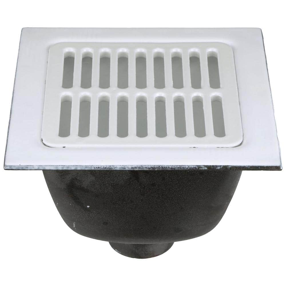 Zurn 12 in. x 12 in. Acid Resisting Enamel Coated Floor Sink with 3 in. No-Hub Connection and 6 in. Sump Depth (2)