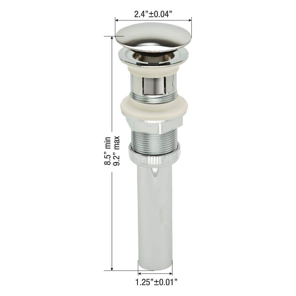PF WaterWorks 2-in-1 Plastic Sink Drain - Push Drain Drain, Chrome (2)