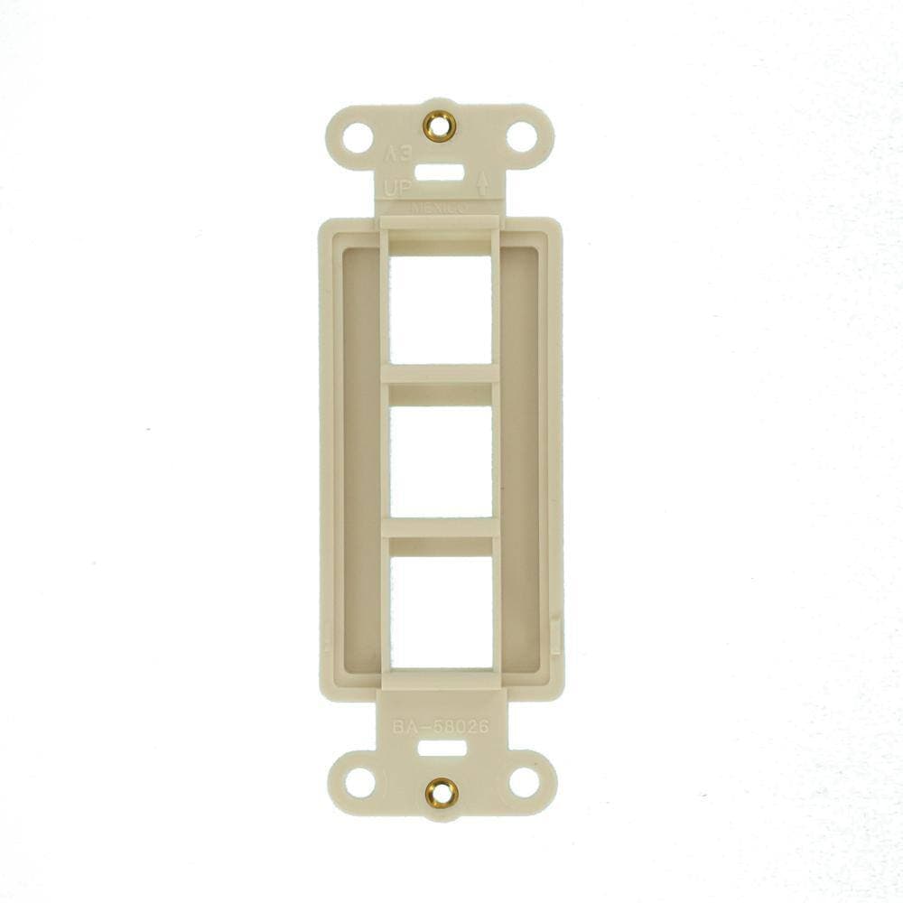 Leviton 1-Gang Decora QuickPort 3-Port Insert in Light Almond 41643-T (3)