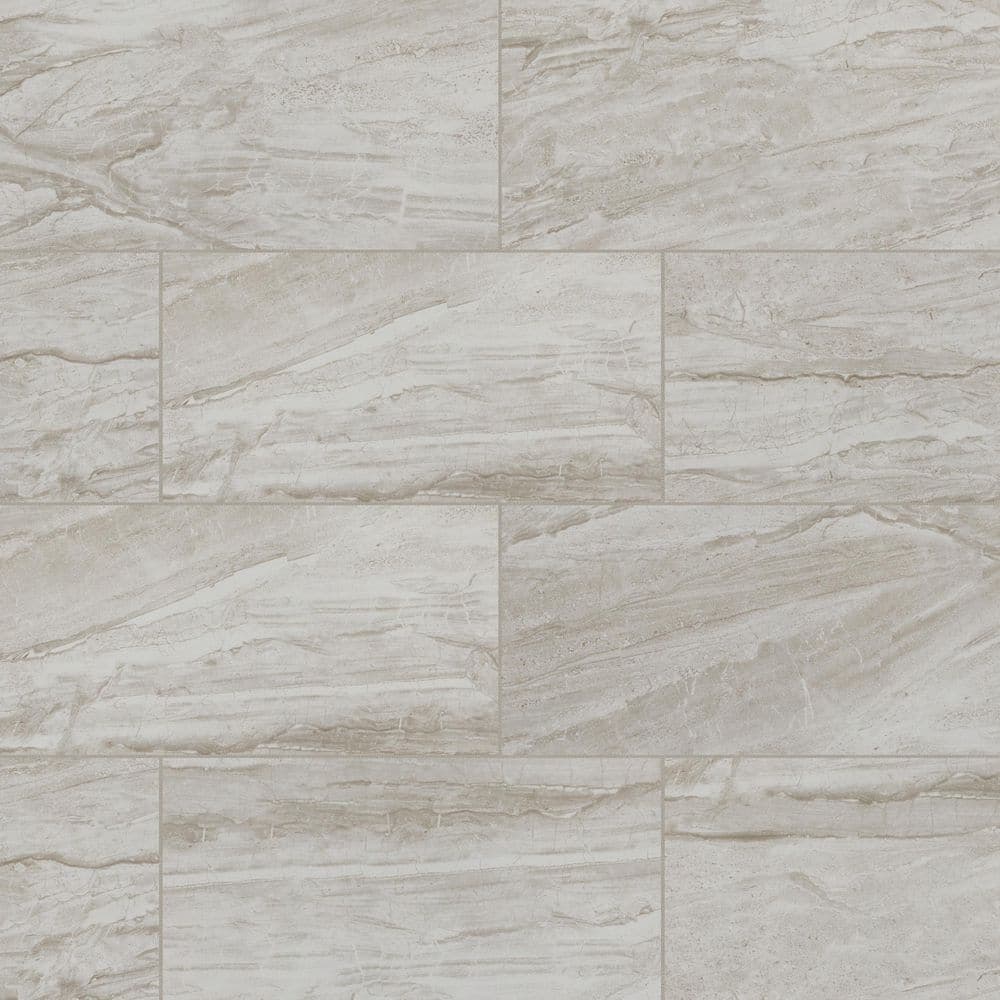 TrafficMaster Vigo Gris 12 in. x 24 in. Matte Ceramic Marble Look Floor and Wall Tile (2 sq. ft./Each) (2)