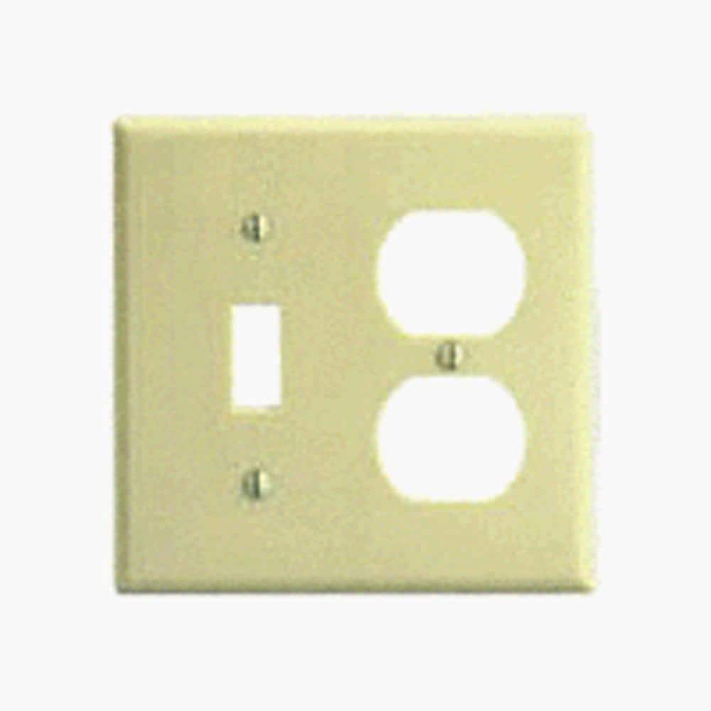 Leviton 1-Toggle / 1-Duplex Outlet/Receptacle Plastic Wall Plate 85005 (1)