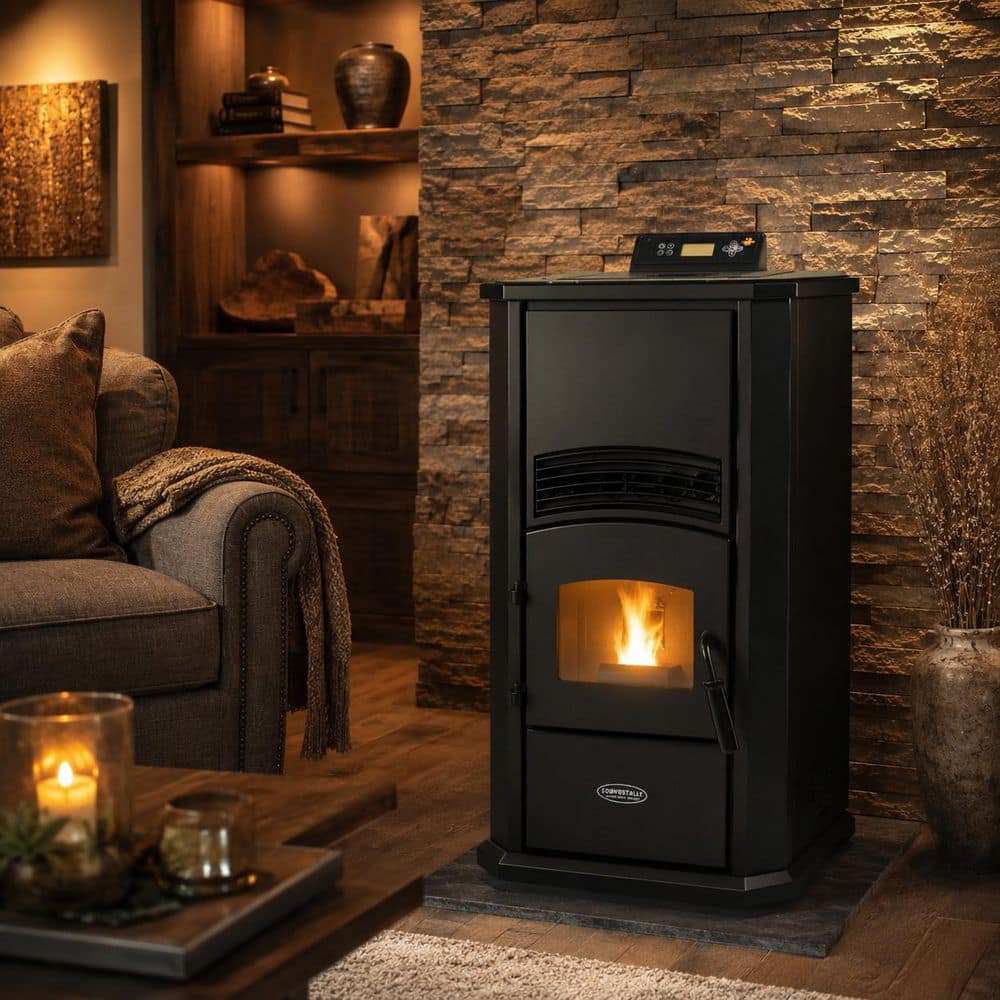 ComfortBilt 2,200 sq. ft.  Pellet Stove with a 80 lbs. Hopper in Black (2)