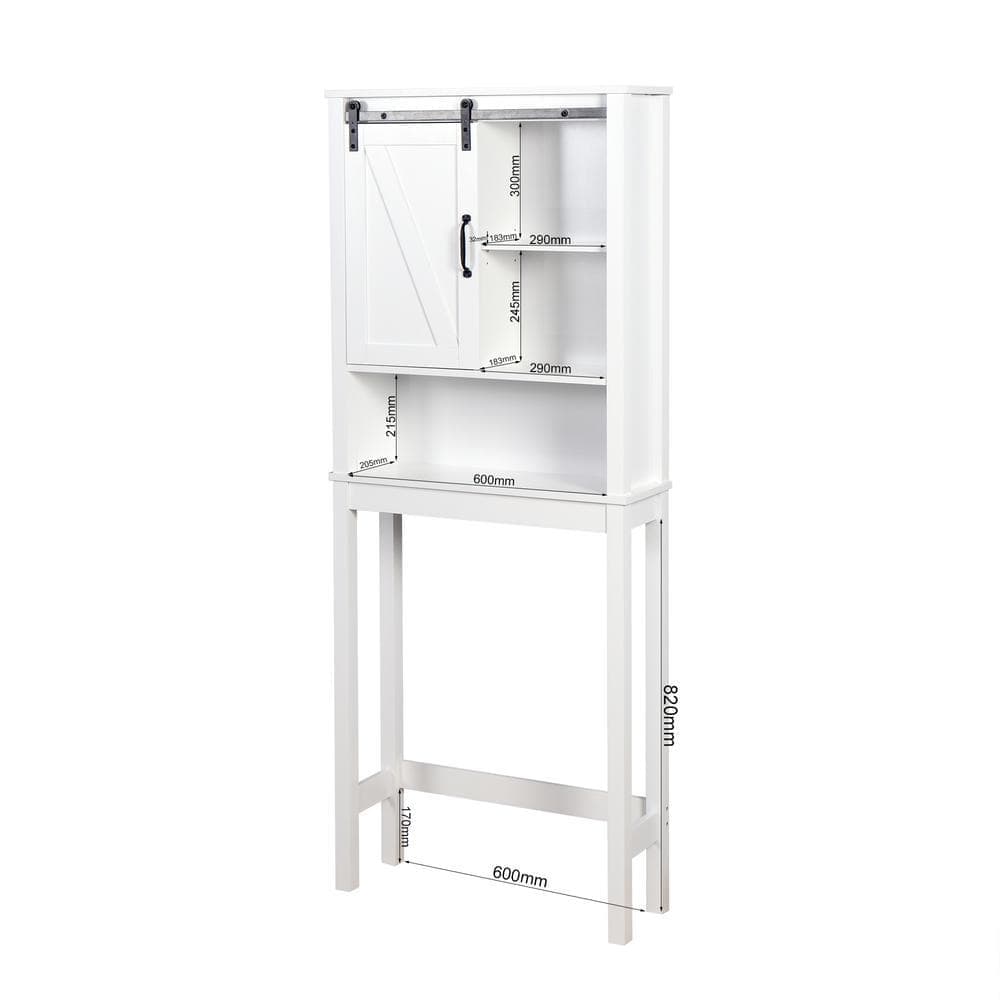 IDEAGLE Modern Over-the-Toilet Storage Cabinet 23 in. W x 7.5 in. D x 68 in. H Bathroom Storage Wall Cabinet in Espresso (2)