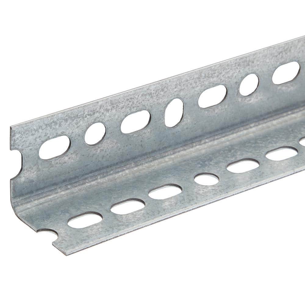 Everbilt 1-1/2 in. x 8 ft. - 14 Gauge Thick Zinc Plated Slotted Steel Angle (3)