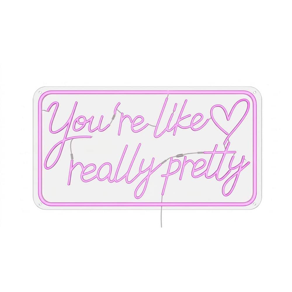Afoxsos LED Neon Sign for Wall Decor Pink Acrylic Backboard Neon Lights Sign for Bedroom Salon Wedding Party Home Bar