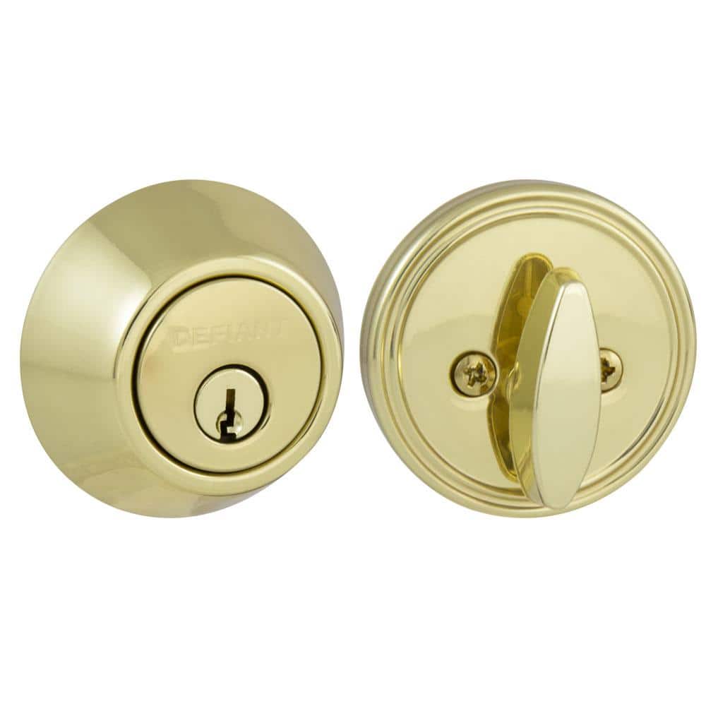 Defiant Polished Brass Single Cylinder Deadbolt