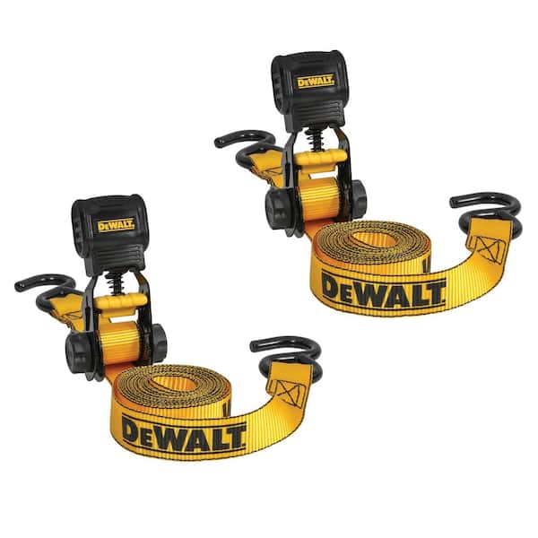 DEWALT 1.0 in. x 12 ft. Ratchet Tie-Down Straps 1500 lbs. Break Strength (2-Pack) (2)