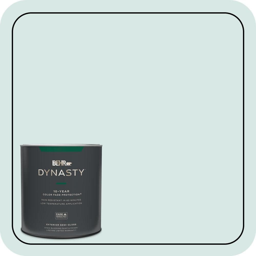 BEHR DYNASTY 1 qt. #500E-2 Aqua Breeze Semi-Gloss Exterior Stain-Blocking Paint & Primer