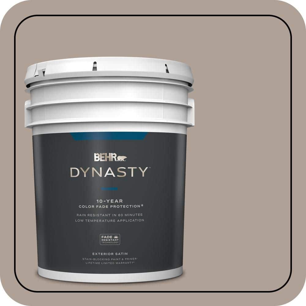 BEHR DYNASTY 5 gal. #N180-4 Moleskin Satin Enamel Exterior Stain-Blocking Paint & Primer