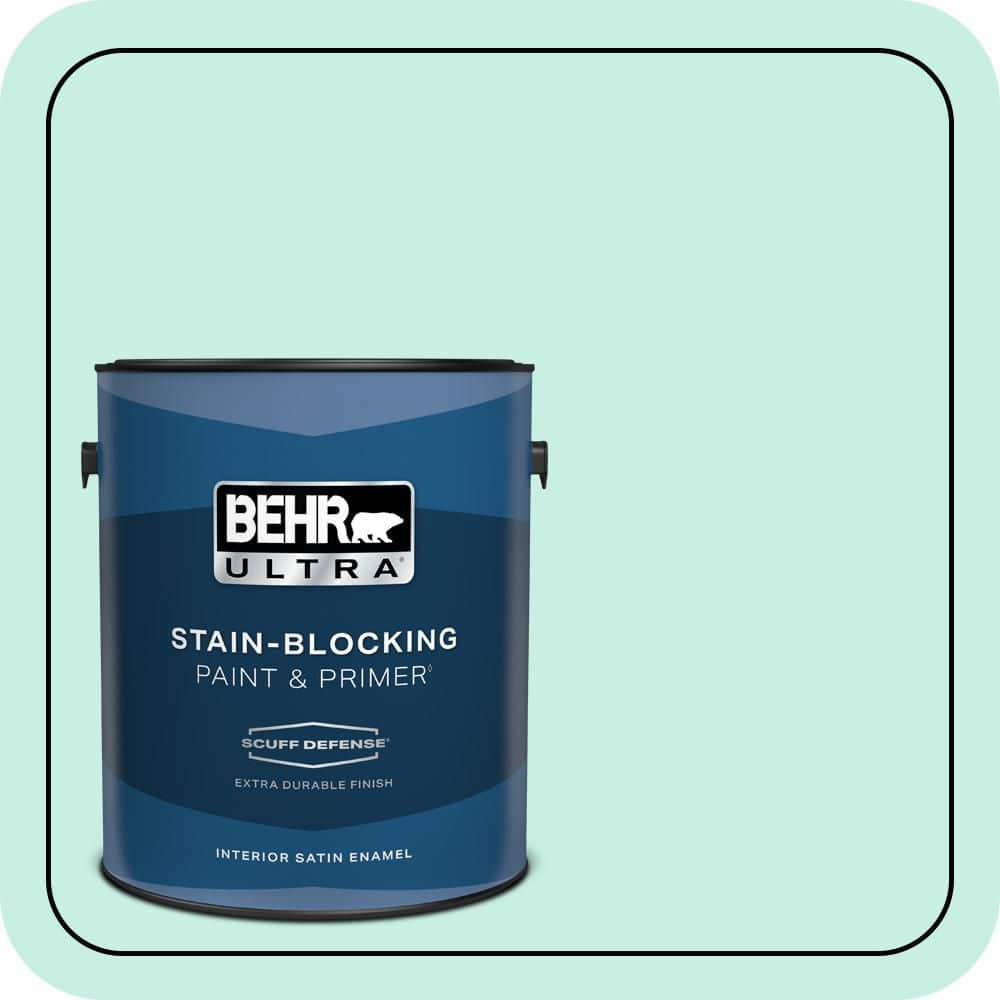 BEHR ULTRA 1 gal. #P430-1 Summer House Extra Durable Satin Enamel Interior Paint & Primer