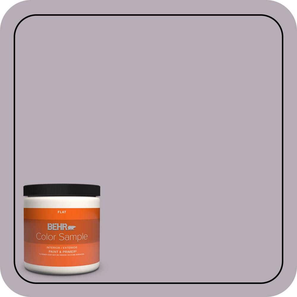 BEHR PREMIUM PLUS 8 oz. #670F-4 Silverberry Flat Interior/Exterior Paint & Primer Color Sample (1)