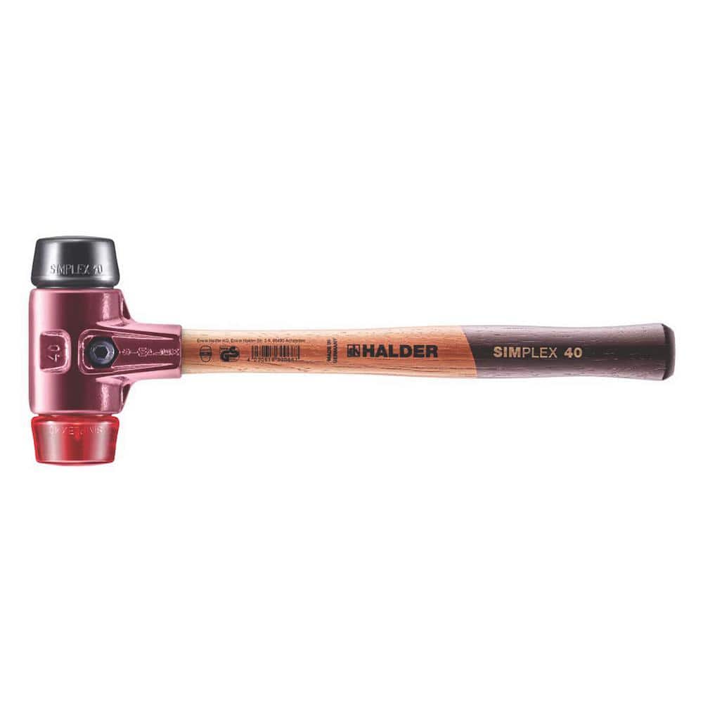 Halder Simplex 40 22 oz. Mallet with Black Rubber, Red Plastic Inserts
