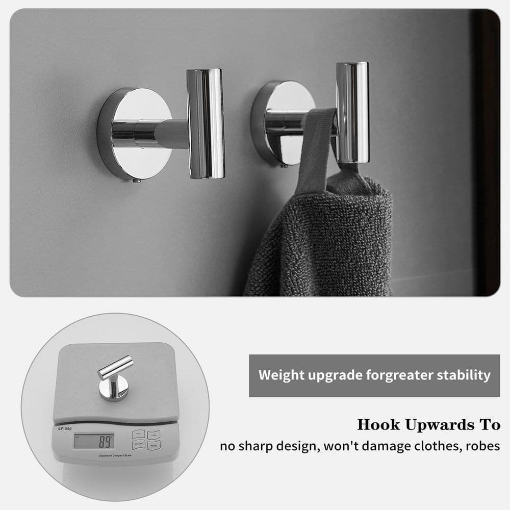 BWE 4-Piece Bath Hardware with Towel Bar Towel Rack Towel and Toilet Paper Holder Set (2)