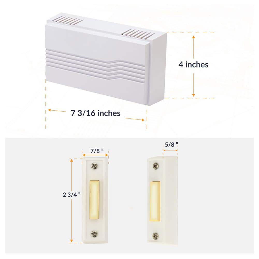 Newhouse Hardware Hardwired Chime Kit with 16-Volt/30VA Transformer and Surface-Mount White Button (3)