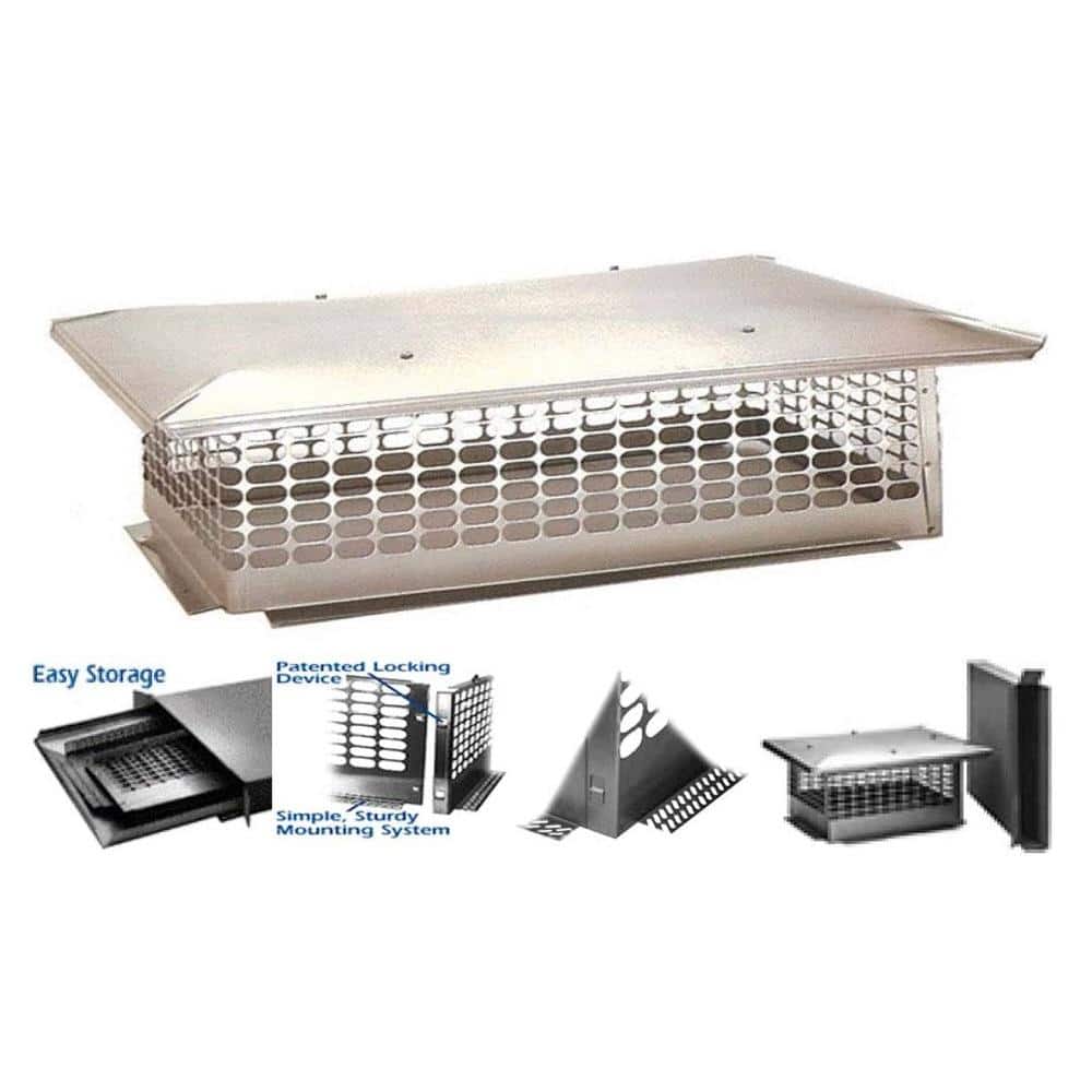 The Forever Cap 17 in. x 29 in. Fixed Stainless Steel Chimney Cap (2)