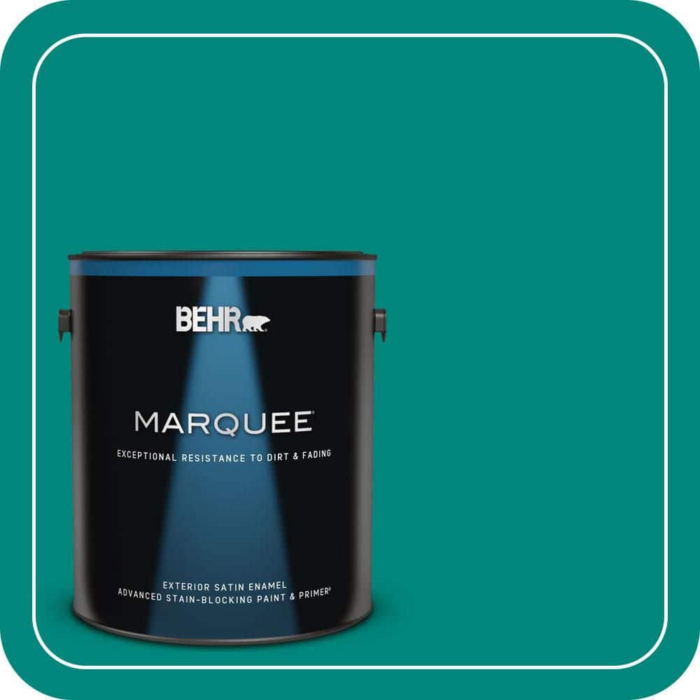 BEHR MARQUEE 1 gal. #P450-7 Mystic Turquoise Satin Enamel Exterior Paint & Primer (1)