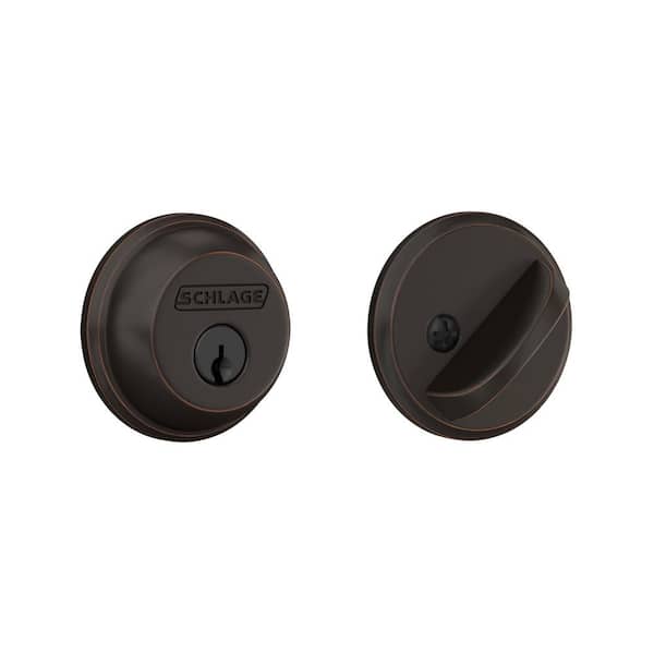 Schlage B60 Series Aged Bronze Single Cylinder Deadbolt Certified Highest for Security and Durability (2)