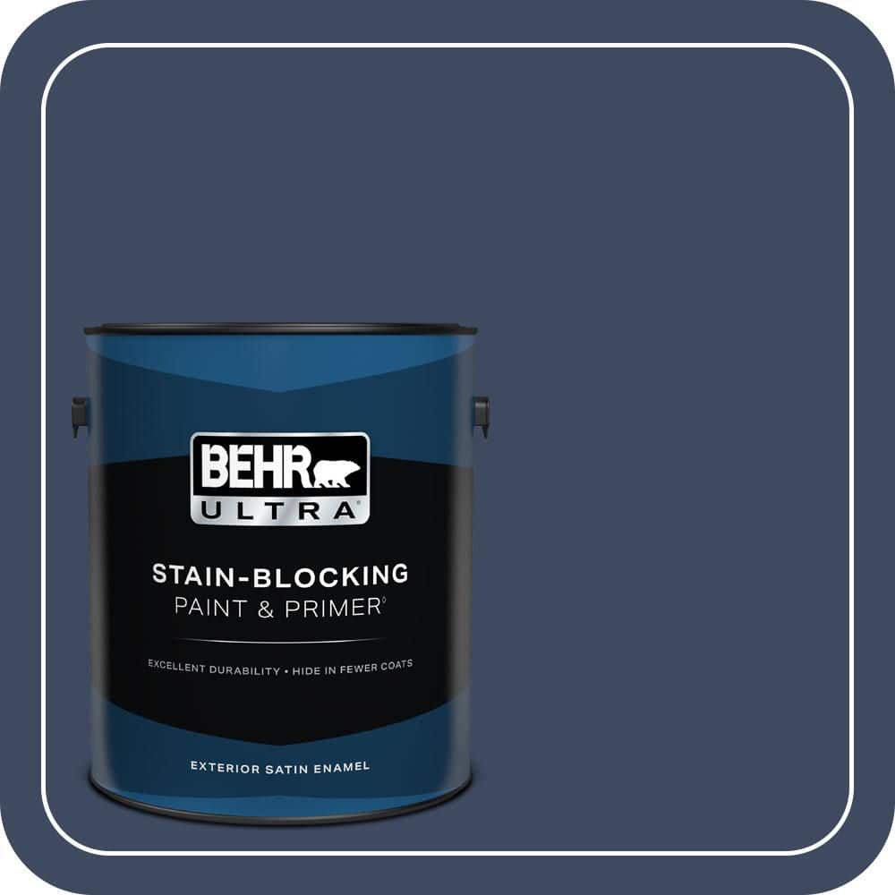BEHR ULTRA 1 gal. #610D-7 Night Watch Satin Enamel Exterior Paint & Primer