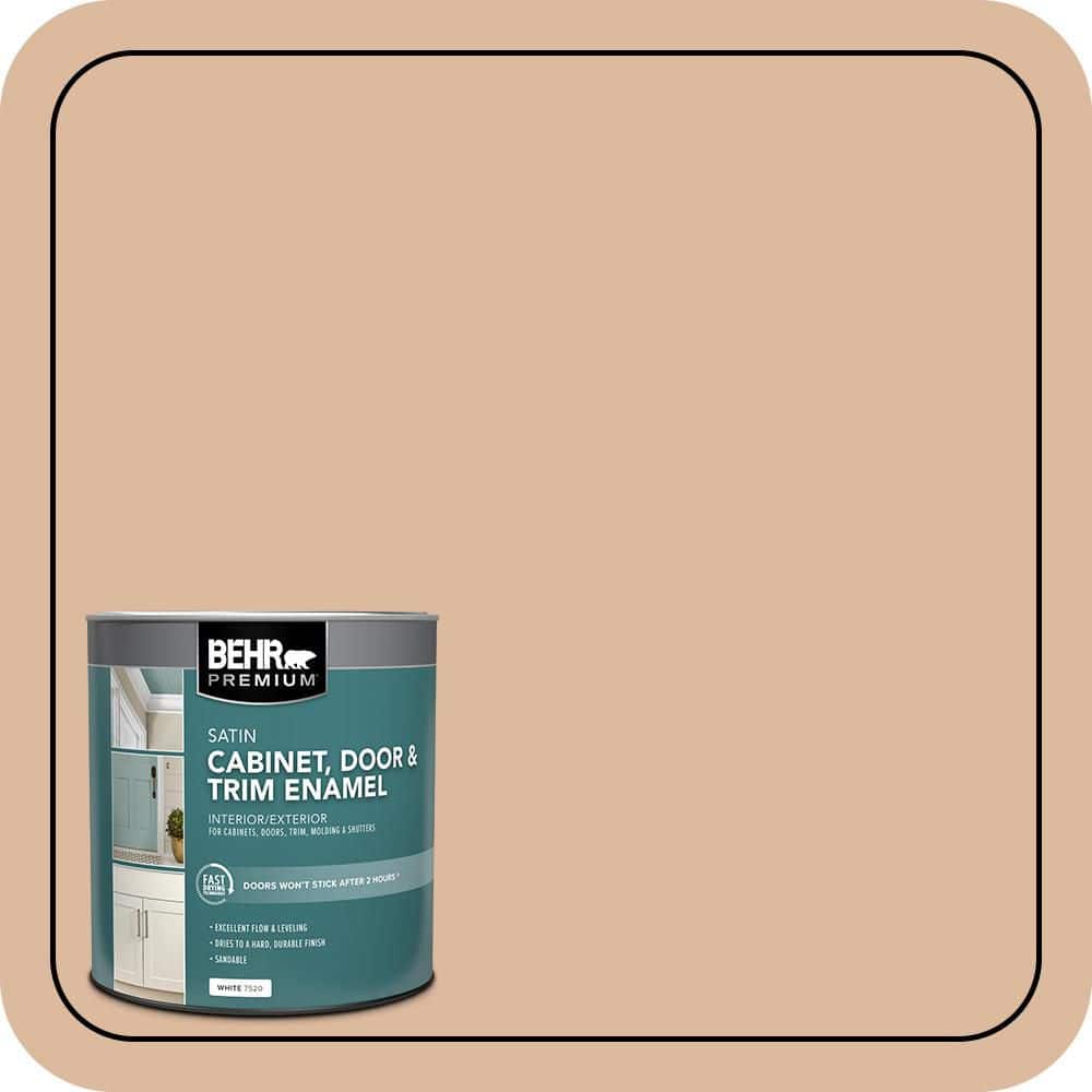BEHR PREMIUM 1 qt. #PPU3-09 Pumpkin Cream Satin Enamel Interior/Exterior Cabinet, Door & Trim Paint