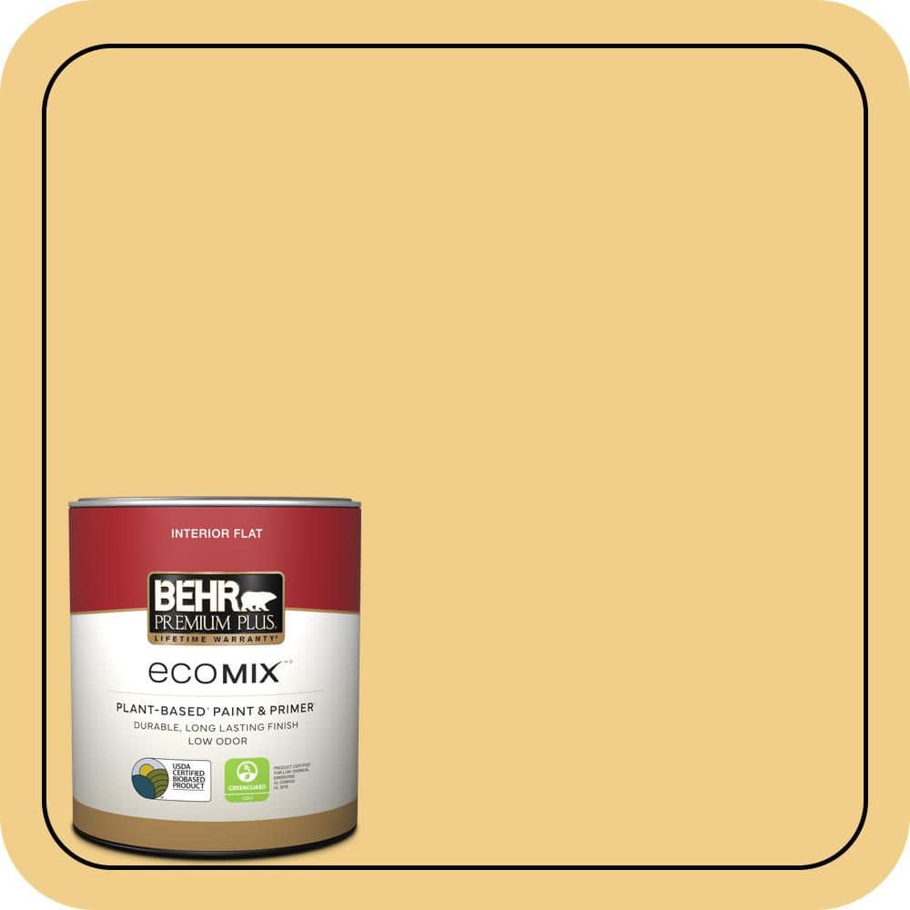 BEHR PREMIUM PLUS 1 qt. #360D-4 Warm Glow Flat EcoMix Plant-Based Interior Paint & Primer (1)