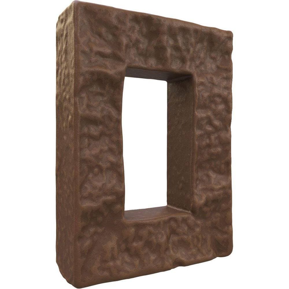 Ekena Millwork Universal Electrical Cover for EverStone Faux Stone Siding Panels, 5 1/2"W x 1 7/8"D x 7 3/8"H, Weathered Brown Color (3)