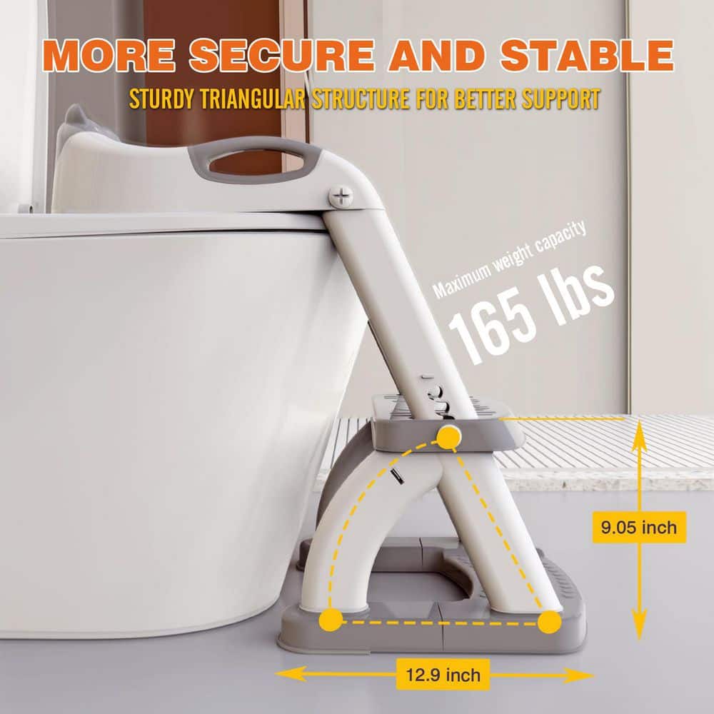 Laybus Reach 1.3 ft. Potty Training Toilet, Sector-Shape Stabilized Base Toddler Toilet Seat with Splash Guard (2)