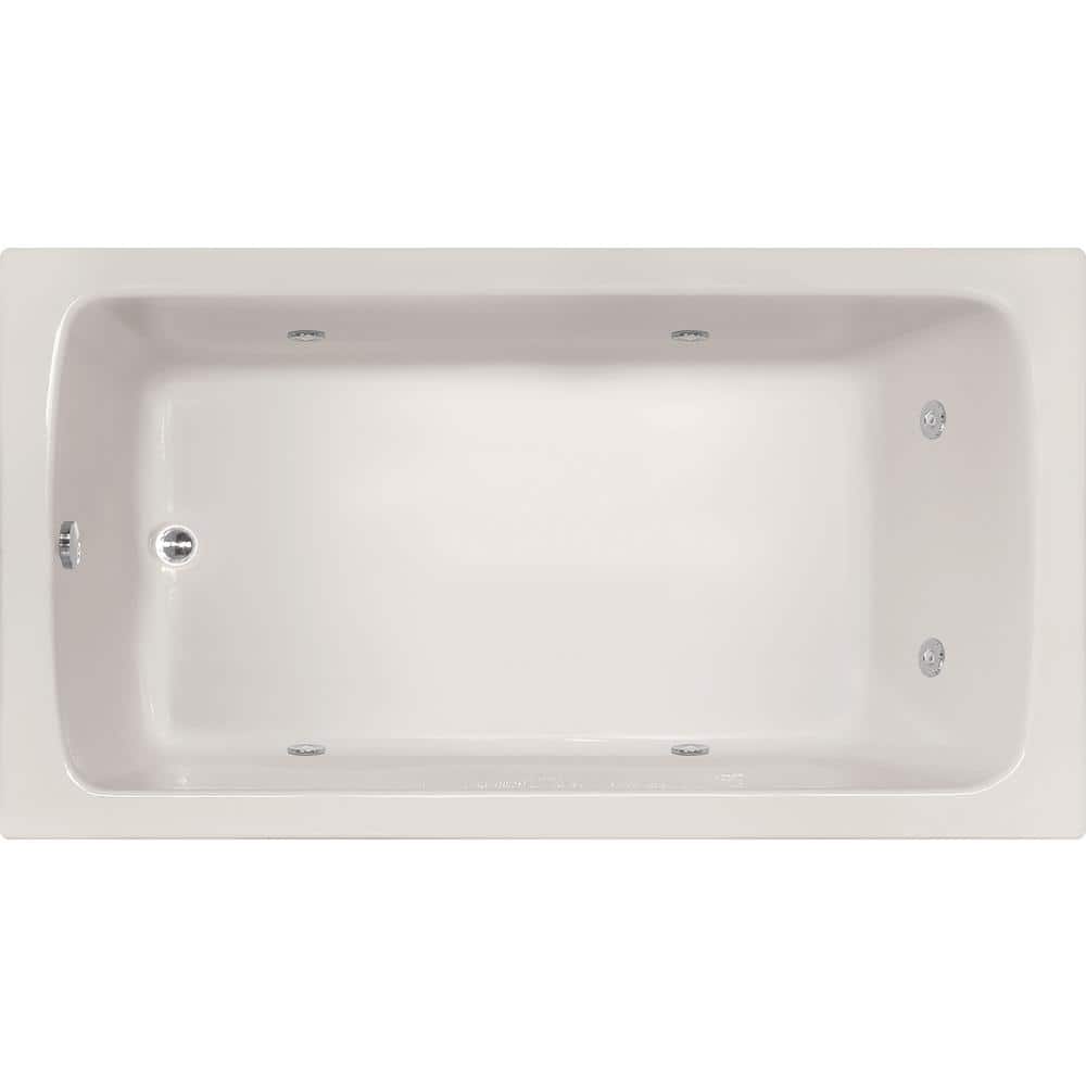 Hydro Systems Melissa 72 in. x 36 in. Acrylic Rectangular Drop in Combination Bathtub with Reversible Drain in White (1)