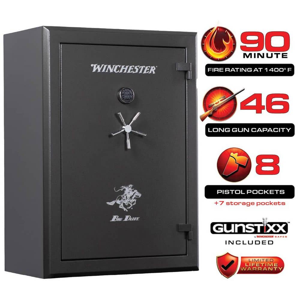 Winchester Safes Big Daddy 35.9 cu. ft. 46-Gun 90-Minute Fire Rating UL Listed Electronic Lock Slate