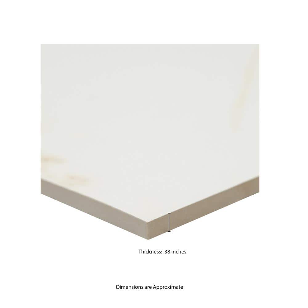 MSI Yosemite White 16 in. x 32 in. Polished Porcelain Floor and Wall Tile (3.55 sq. ft./Each) (3)