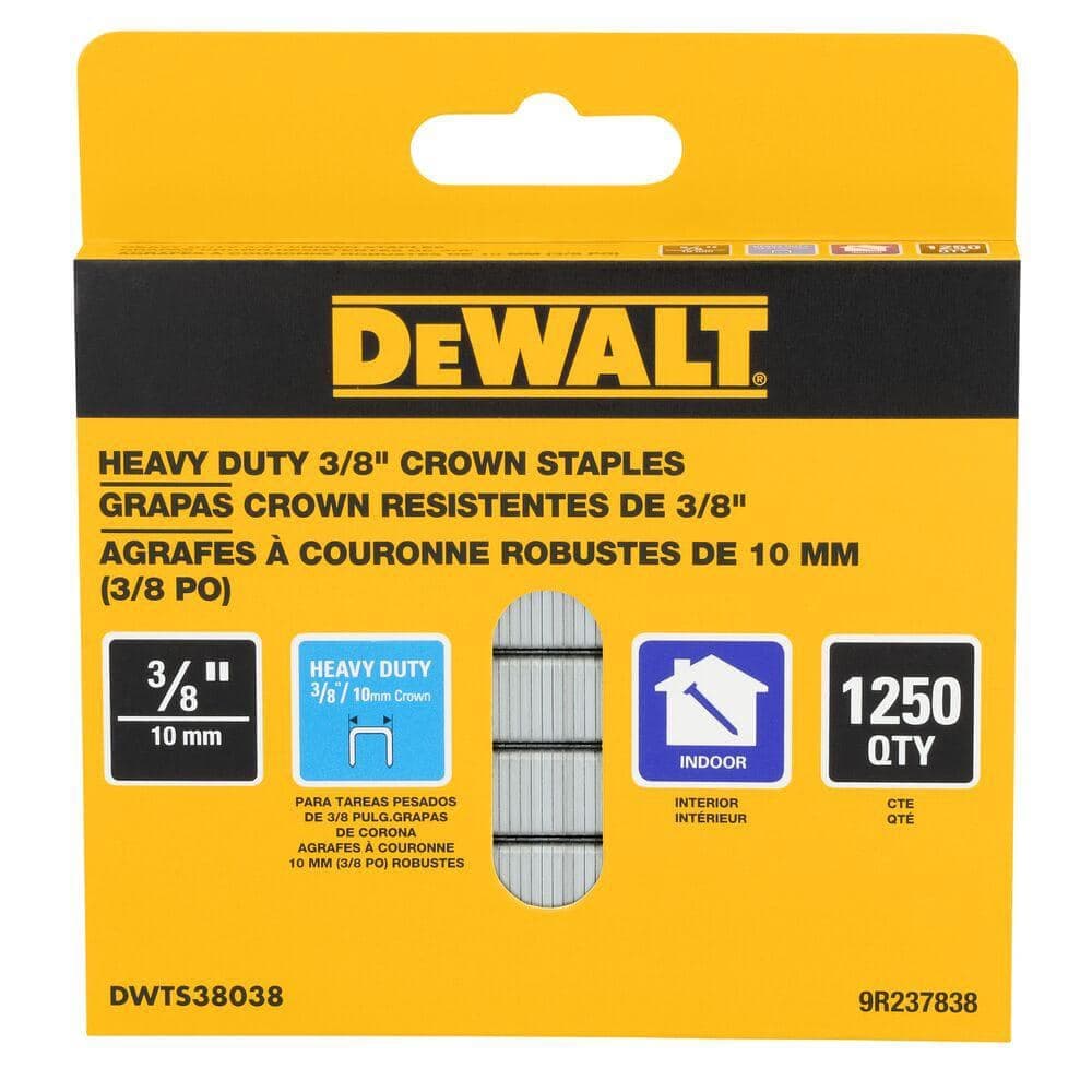 DEWALT 3/8 in. x 3/8 in. Crown Glue Collated Construction Staple (1250-Pack) (2)