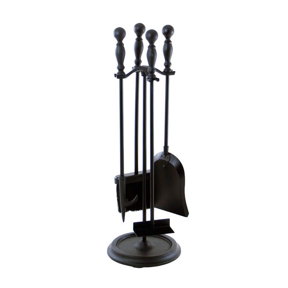 ACHLA DESIGNS 24 in. Tall 5-Piece Black Bolton Mini Fireplace Tool Set (3)