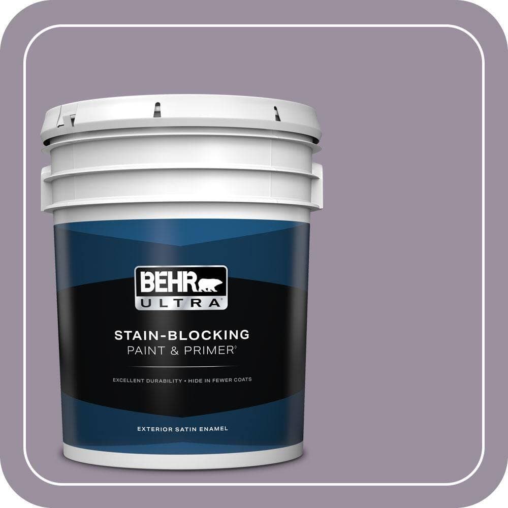 BEHR ULTRA 5 gal. #PPU16-13 Duchess Lilac Satin Enamel Exterior Paint & Primer (1)