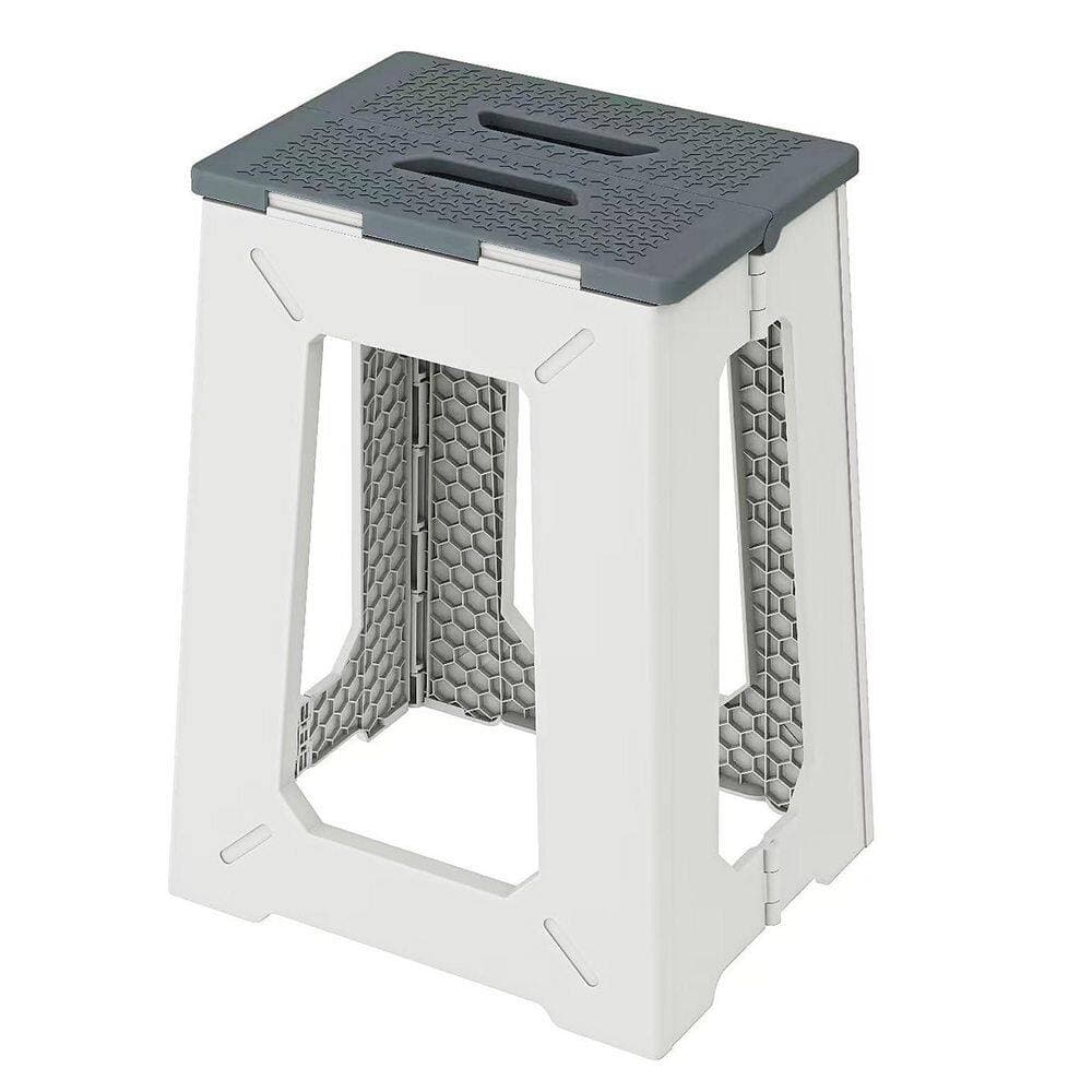 Wudkey 17.7 in. Anti-Slip Plastic Foldable Shower Stool in Gray, Shower Bench, Shower Safety Chair Seat for Elderly Seniors (1)