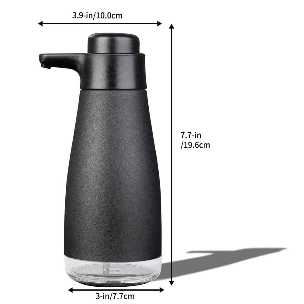 Numhew 15 oz. Matte Black Stainless Steel Liquid Soap Dispenser for Dish and Hand Soap, One Hand Easy Operation (3)