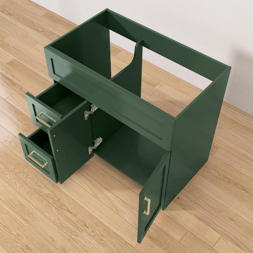 NTQ 36 in. W x 21.5 in. D x 33.5 in. H Bath Vanity Cabinet without Top Bathroom Vanity Modern Thickened Wood in Green (2)