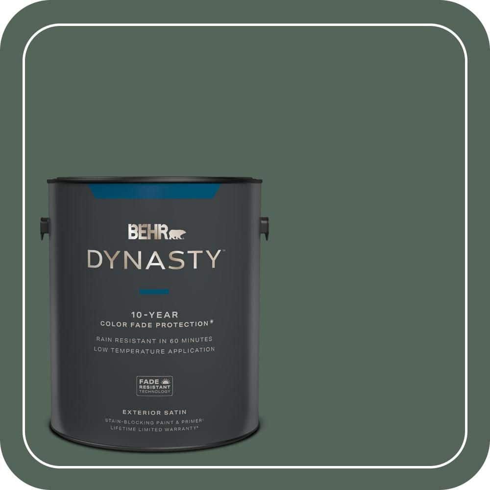 BEHR DYNASTY 1 gal. #460F-6 Medieval Forest Satin Enamel Exterior Stain-Blocking Paint & Primer