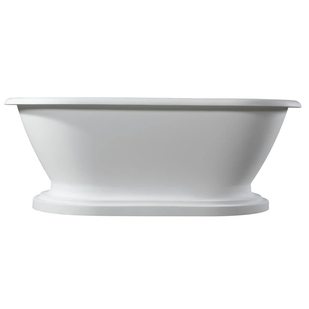 Barclay Products Winslow 66 in. Stone Resin Flatbottom Oval Bathtub in Glossy White (3)