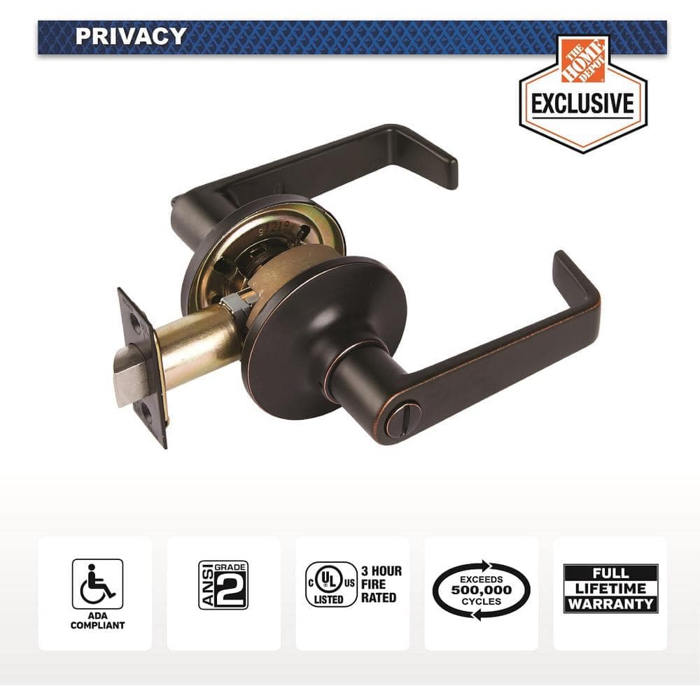 Universal Hardware Light Duty Commercial Privacy (bed/bath) Lever, ADA, UL 3-Hour Fire, ANSI Grade 2, Aged Bronze Finish
