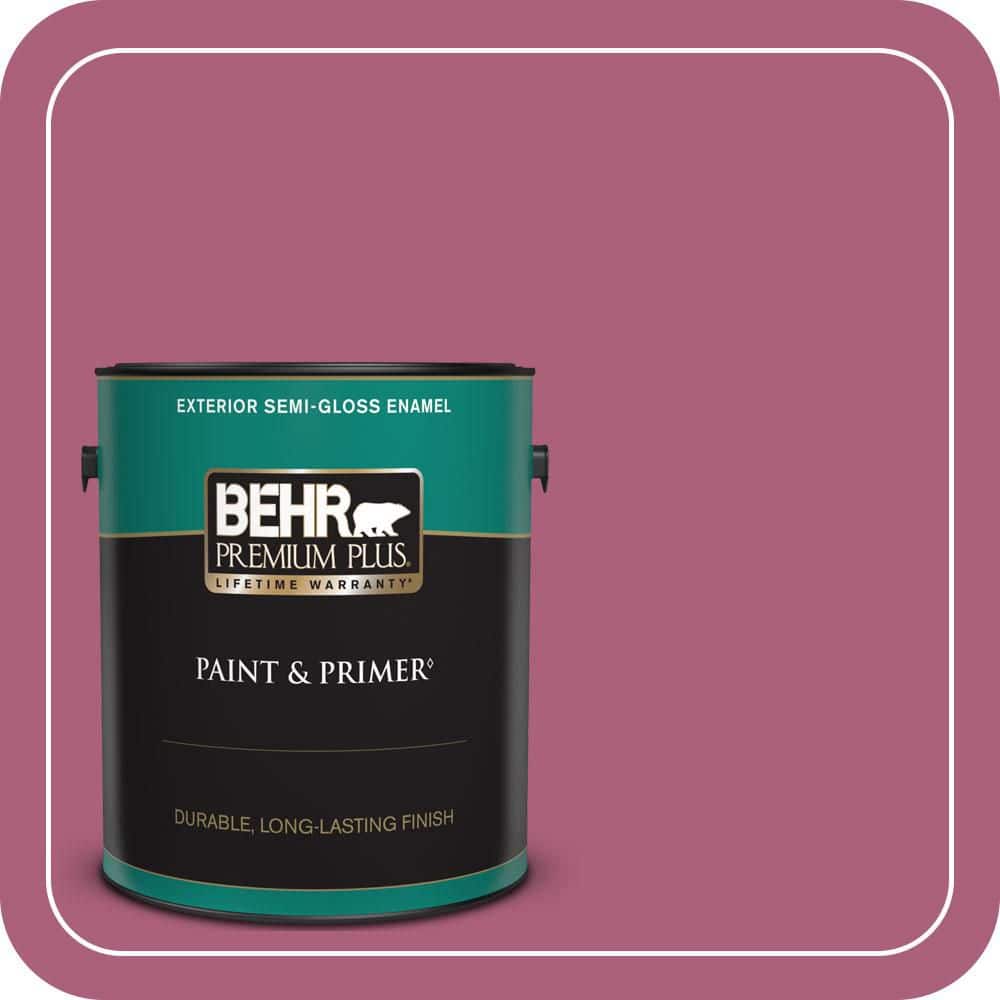 BEHR PREMIUM PLUS 1 gal. #T13-1 Daah-Ling Semi-Gloss Enamel Exterior Paint & Primer