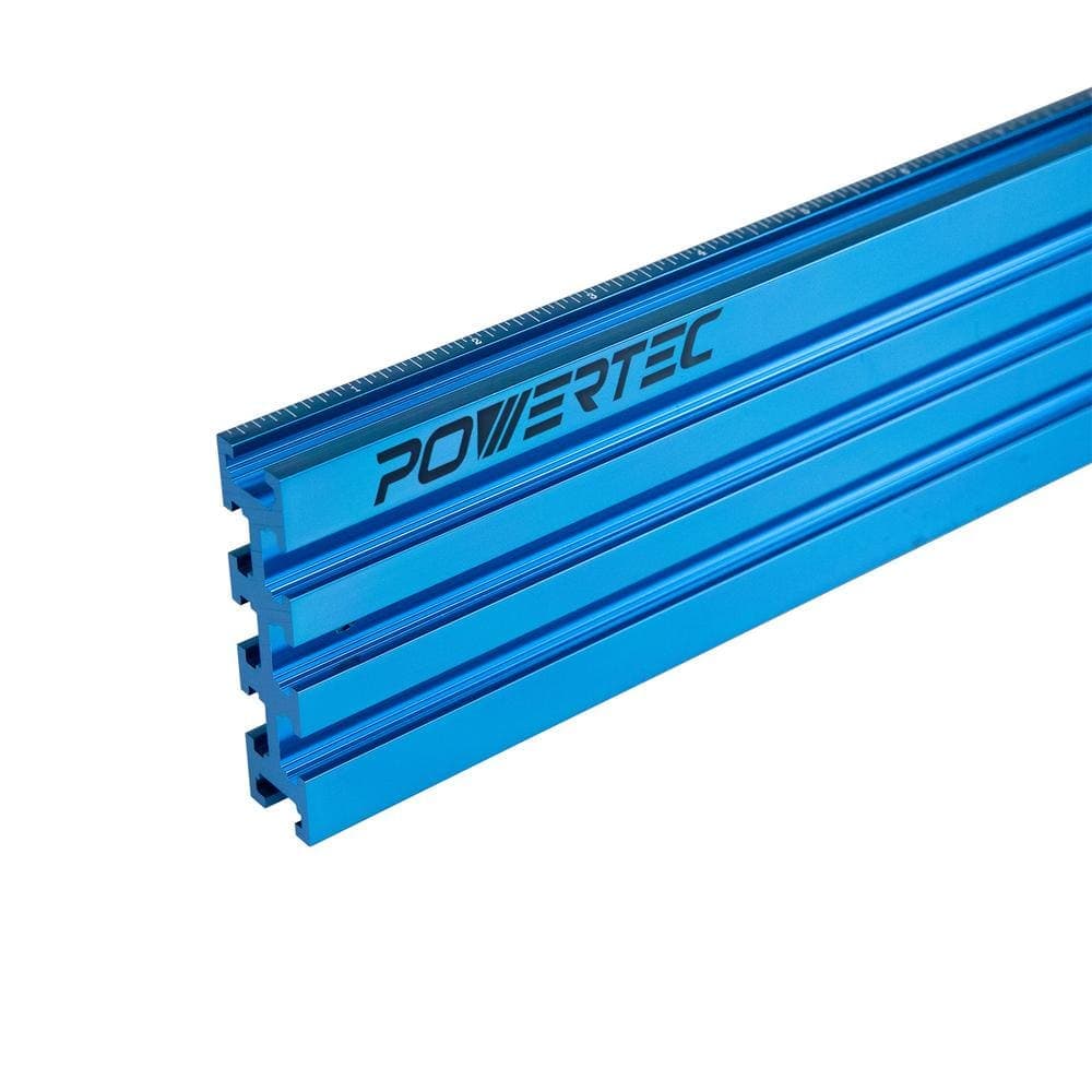 POWERTEC 3 in. x 24 in. Aluminum Multi T-Track Fence for Jigs and Fixtures with Laser Measured Left to Right (1)