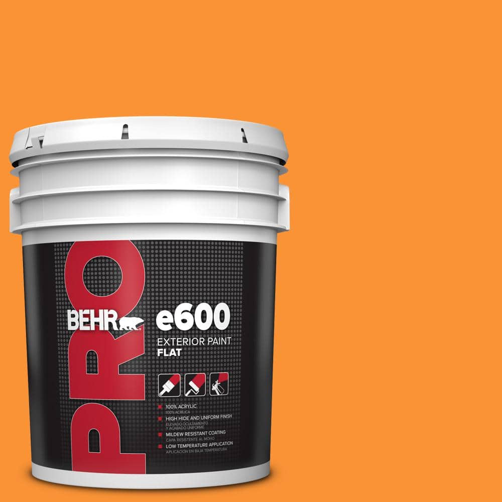 BEHR PRO 5 gal. #P240-7 Joyful Orange Flat Exterior Paint