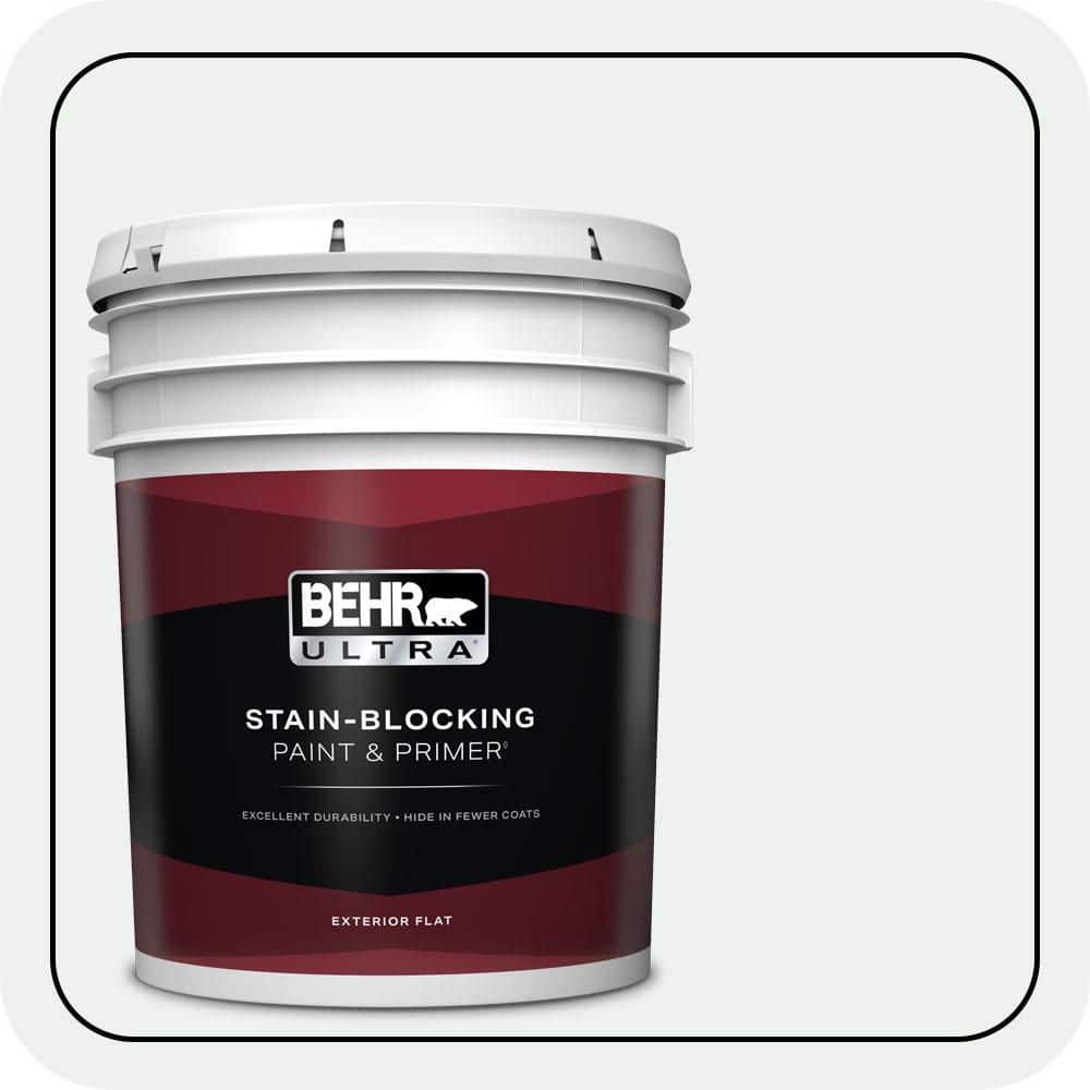 BEHR ULTRA 5 gal. #W-D-500 Cascade White Flat Exterior Paint & Primer