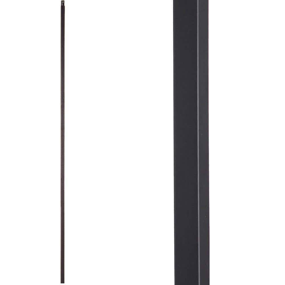 HOUSE OF FORGINGS Aalto Modern 44 in. x 0.5 in. Satin Black Plain Square Bar Solid Wrought Iron Baluster